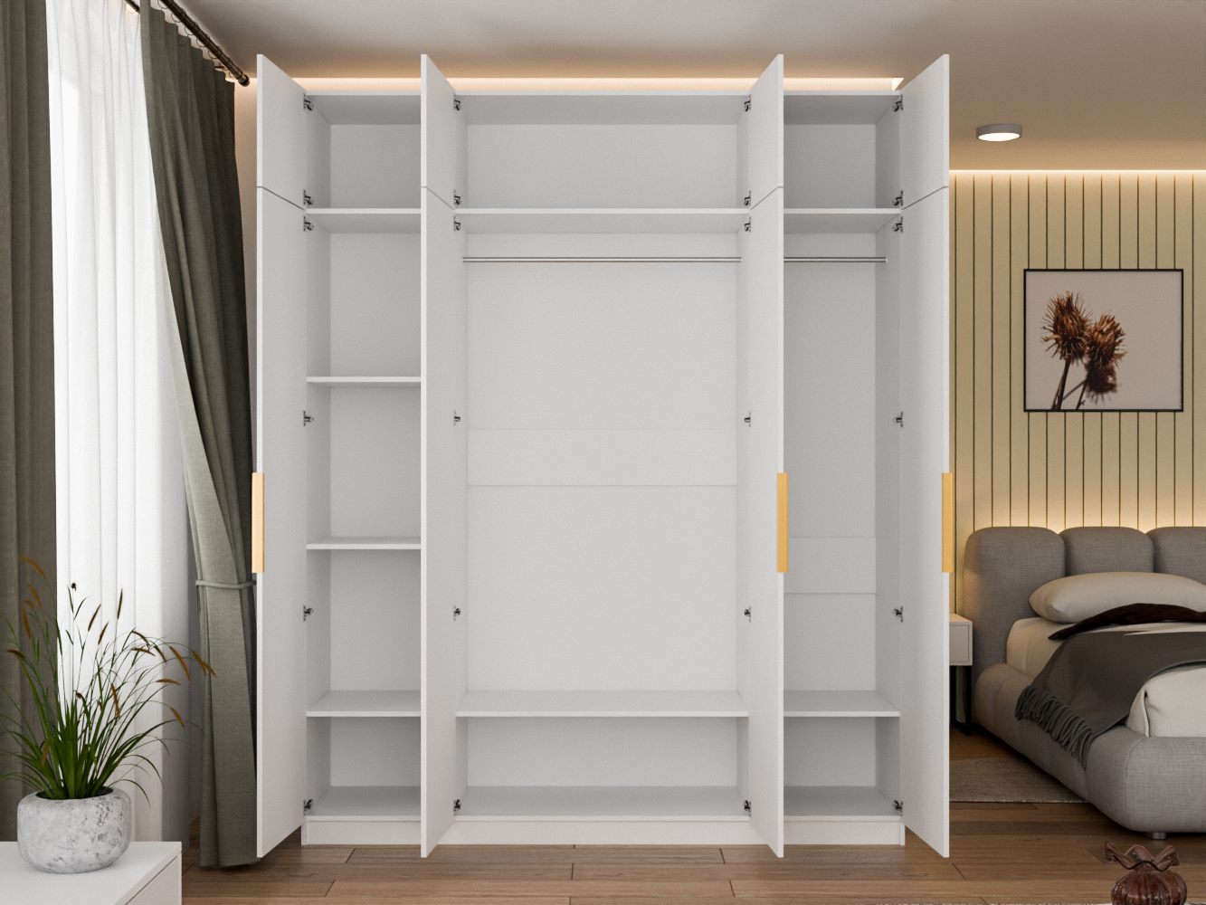 Распашной шкаф Пакс Ларадо 6 gold ИКЕА (IKEA) изображение товара